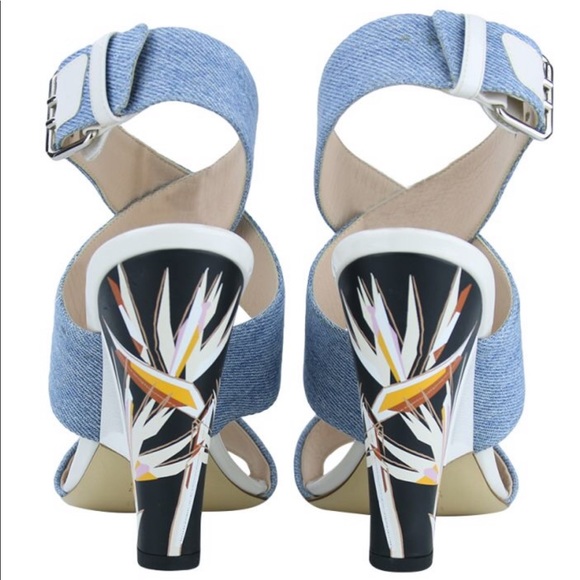 Fendi Beyond Bird Of Paradise Denim Sandals - Picture 4 of 7